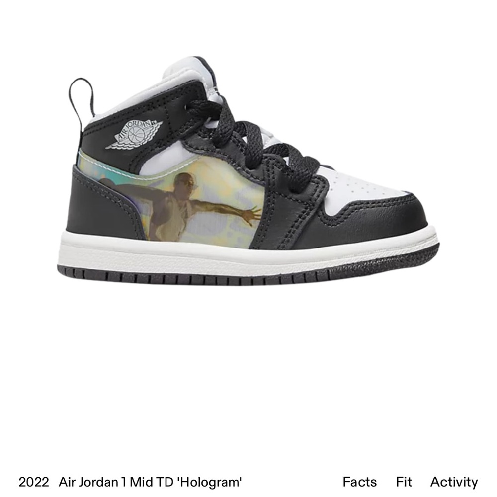 Air Jordan 1 mid TD hologram toddler size 4 never worn with original box